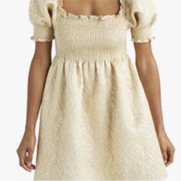 Hill House Athena Nap dress - Gold Brocade. M. - Picture 3 of 8